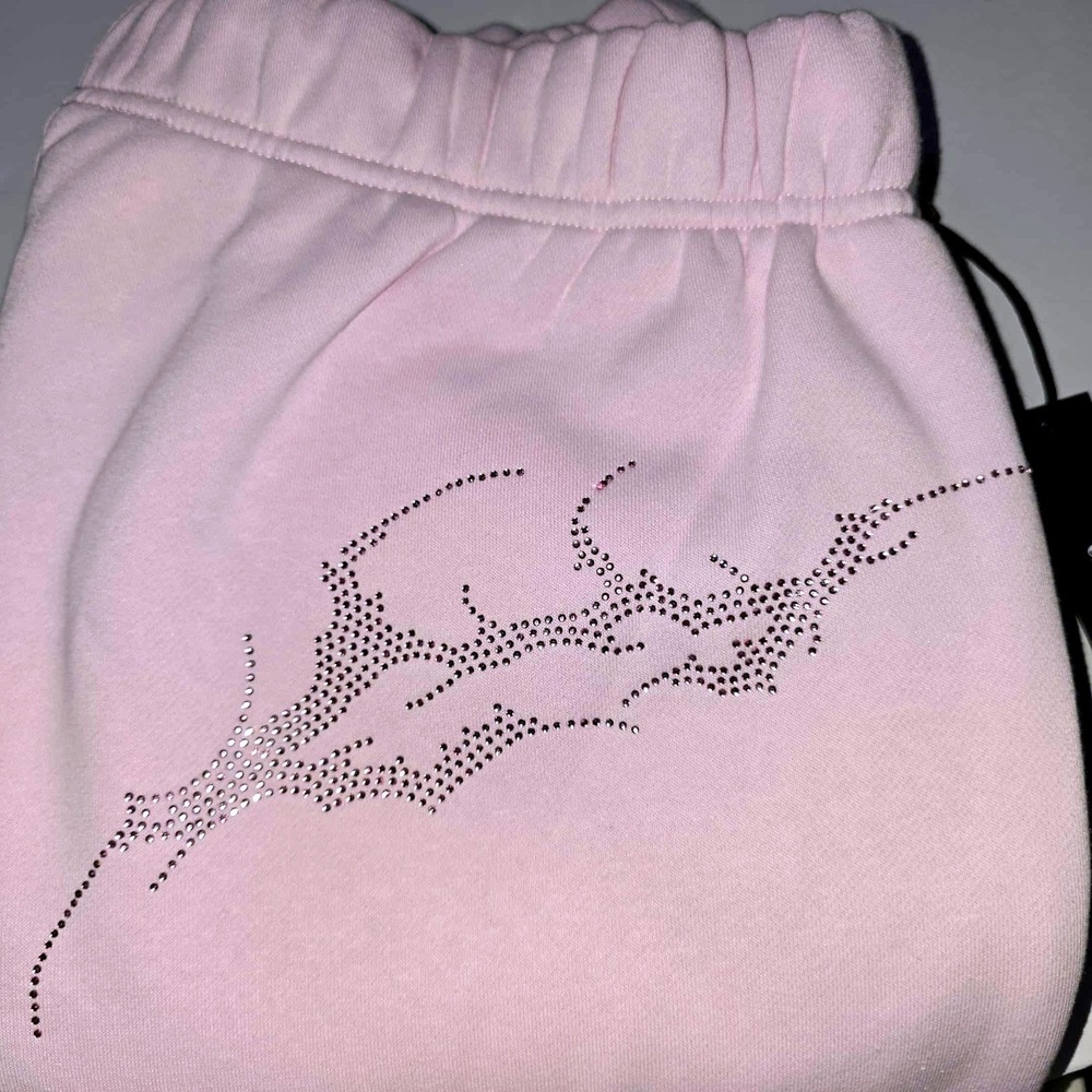 Civil Regime Radient Chaos Pink Flame Rose Rhinestone Sweatpants Mens XXL - Picture 5 of 9